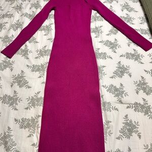 Express Elegant Pink Long Sleeve Dress